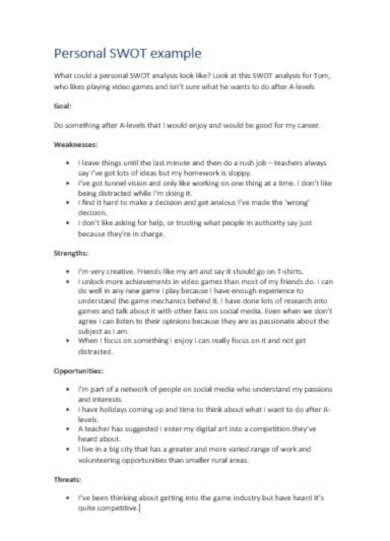 10+ Personal SWOT Analysis Templates - PDF, DOCX