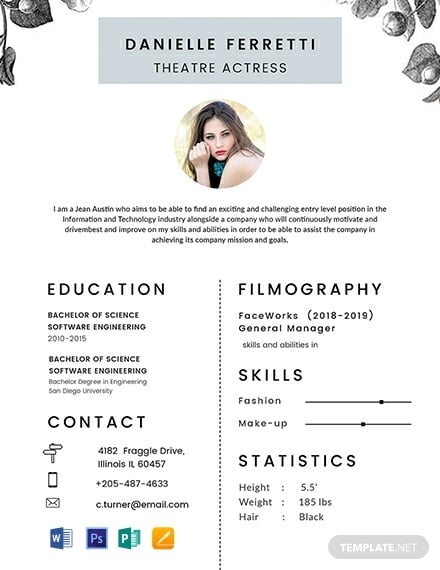 free beginner acting resume template