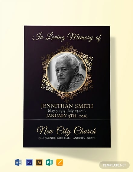 free black funeral thank you card template