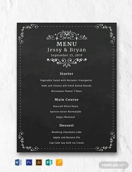free-chalkboard-wedding-menu-template