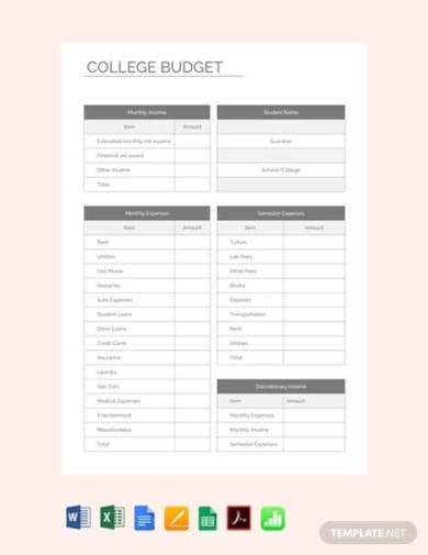 free-college-budget-template
