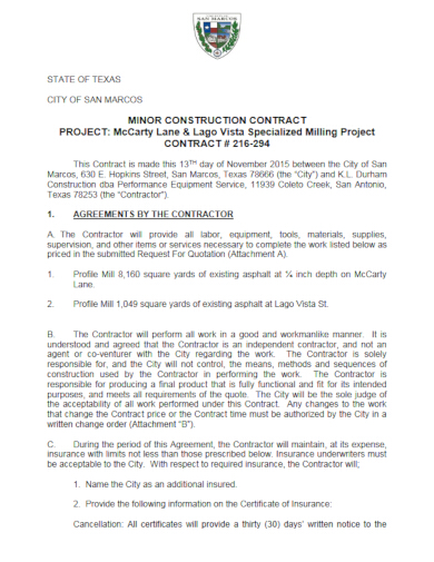 free construction contract template