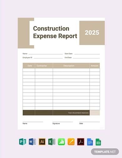 free-construction-expense-report-template