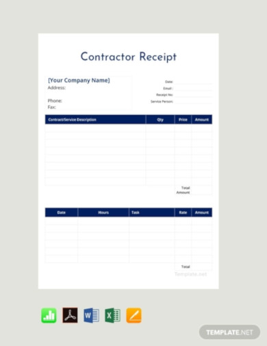 free contractor receipt template