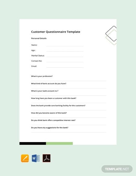 free customer questionnaire template