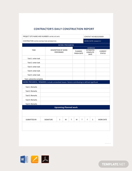 free daily construction report template1