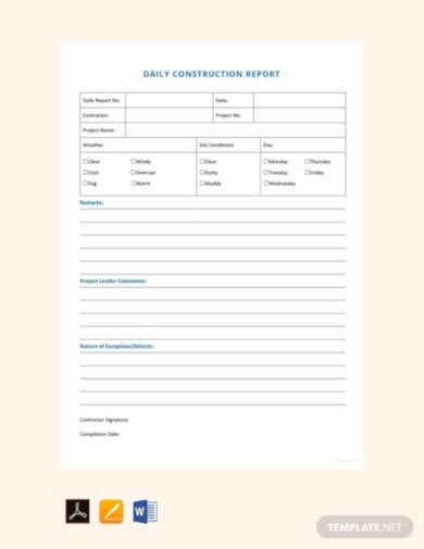 free daily construction reporttemplate