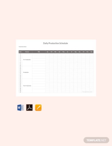 free daily production schedule template