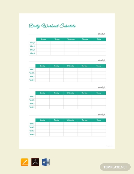 free daily workout schedule template