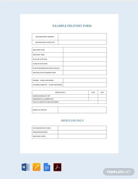 free delivery note form