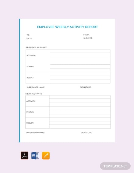free employee weekly report template 440x570