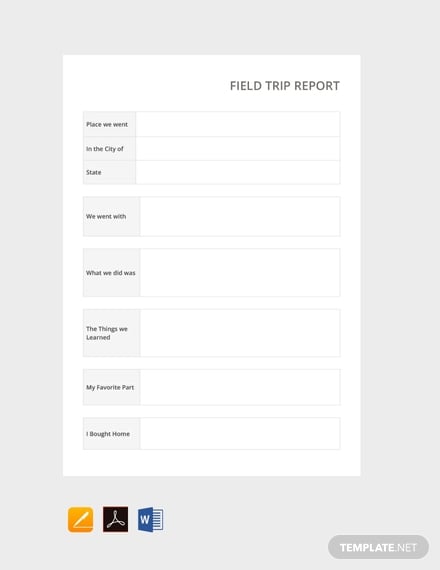 free field trip report template