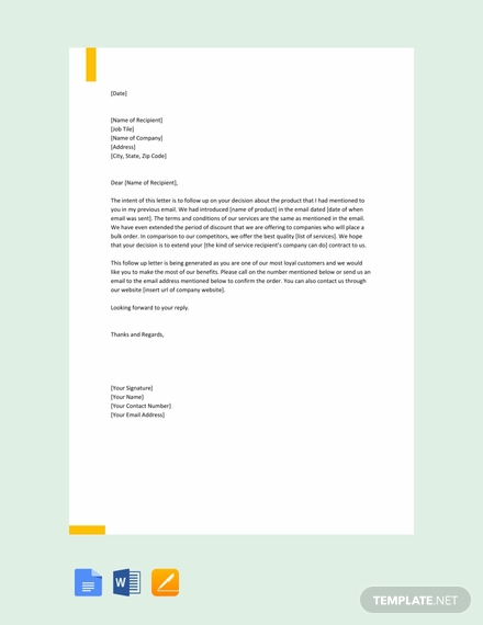free follow up marketing letter 440x570