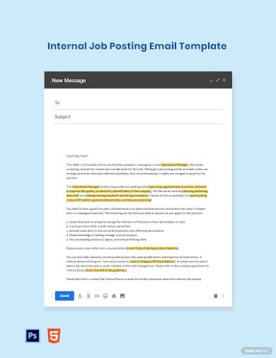 free internal job posting email template
