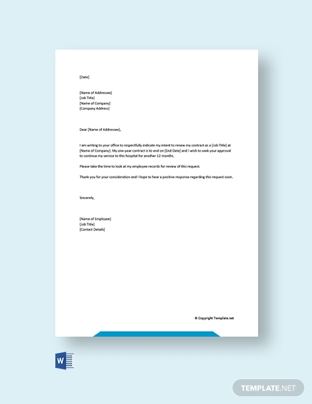 free letter of intent for contract renewal template
