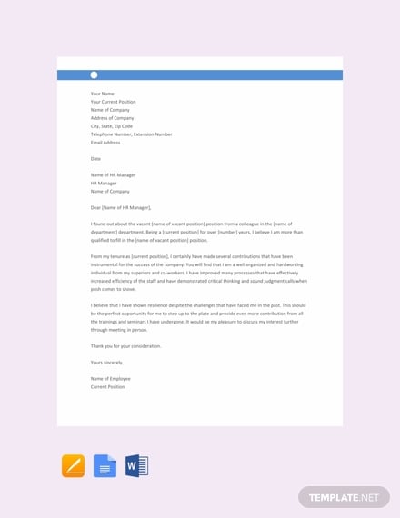 free letter of interest for job within current company 440x570