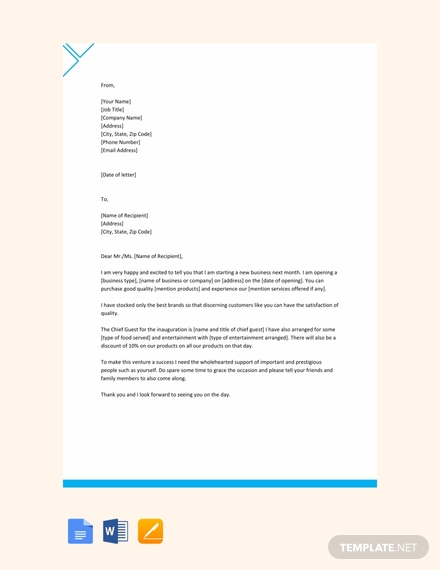 free marketing letter for new business 440x570