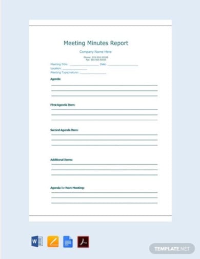 free meeting minutes report template