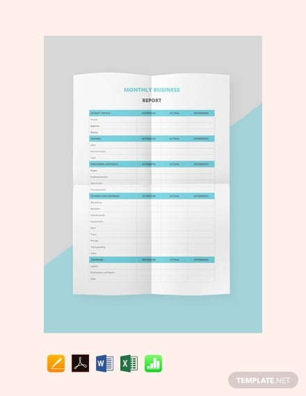 free monthly business management report template