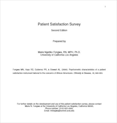 free patient satisfaction survey template pdf download