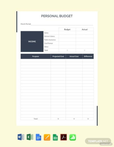 free personal budget template