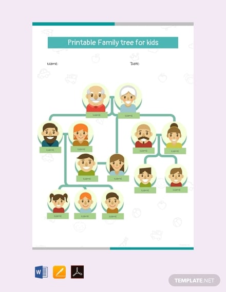 free printable family tree for kids template