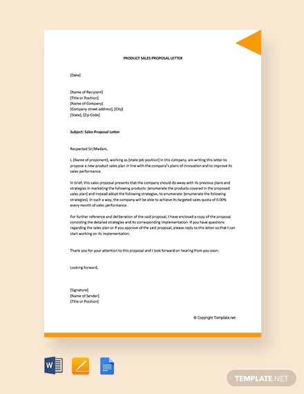 cover letter for a sales proposal