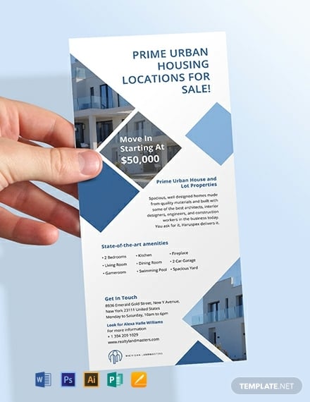 free real estate agency rack card template