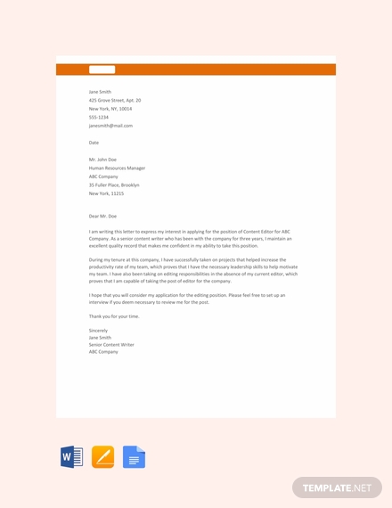 free sample letter of intent template