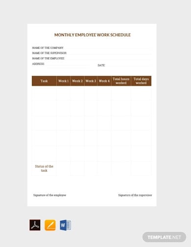 free-sample-monthly-work-schedule-template