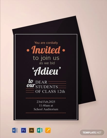 free school farewell party invitation template