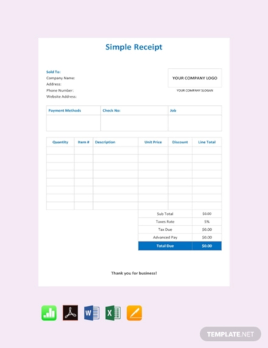 13 free construction receipt templates google docs