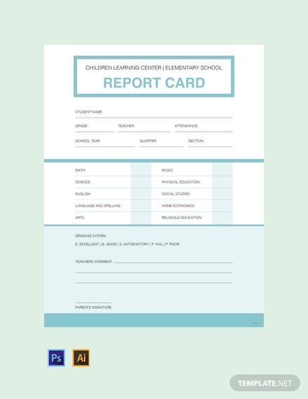free-simple-report-card-template