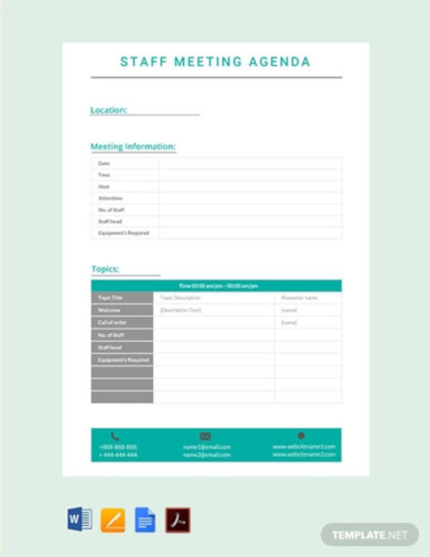 free staff meeting agenda template