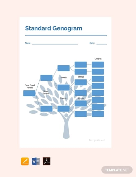 free standard genogram template