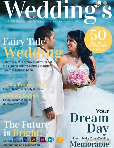 free wedding magazine cover template