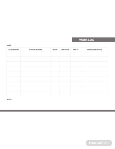 free work log template