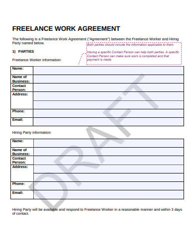 freelance work agreement template