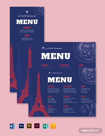 french dinner menu