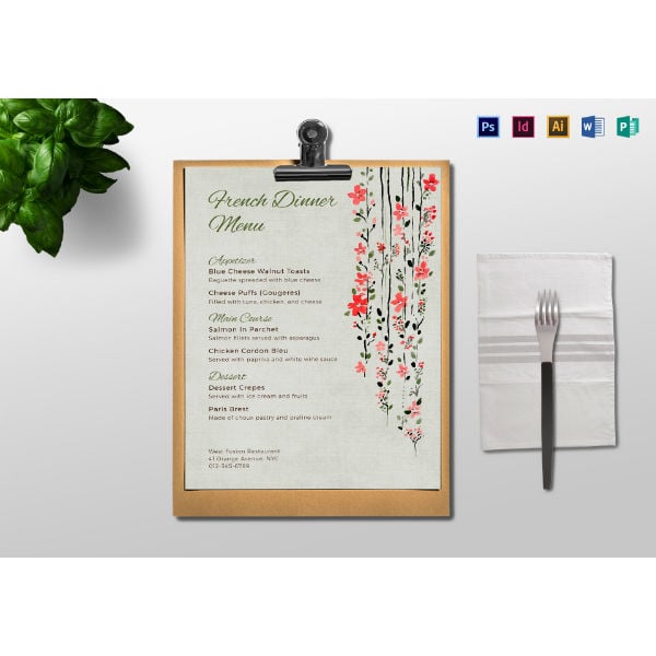 Download this French Menu Template