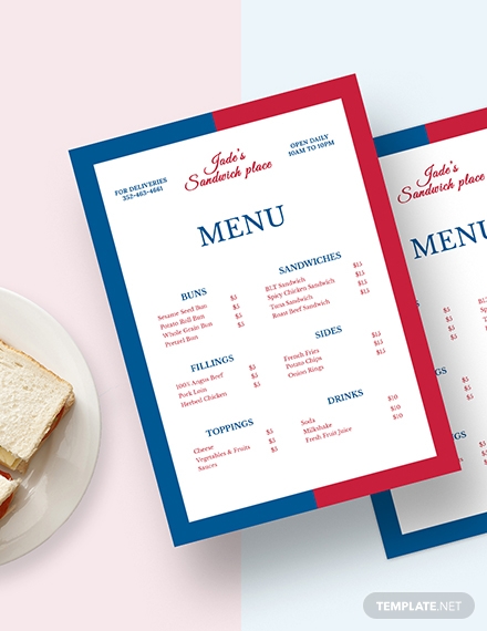 french-sandwich-menu-template