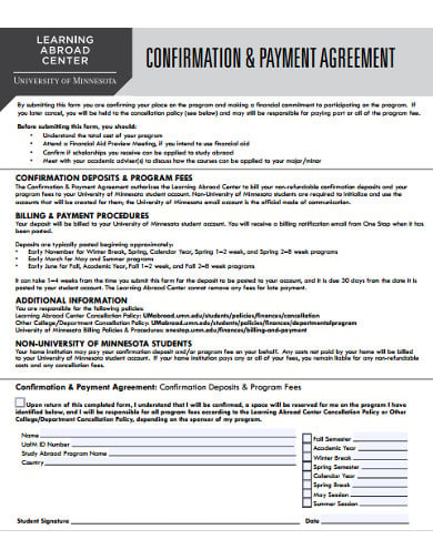 general confirmation agreement template