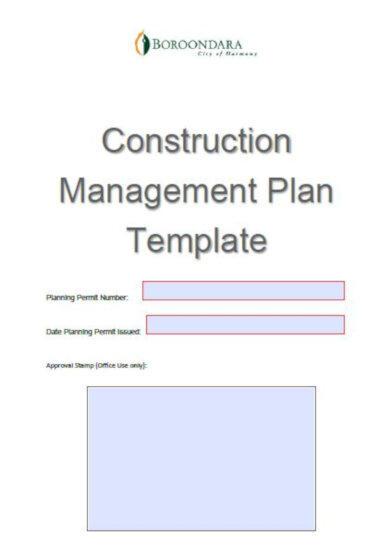 general construction management action plan template