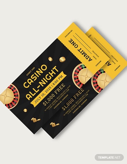 golden casino ticket voucher template