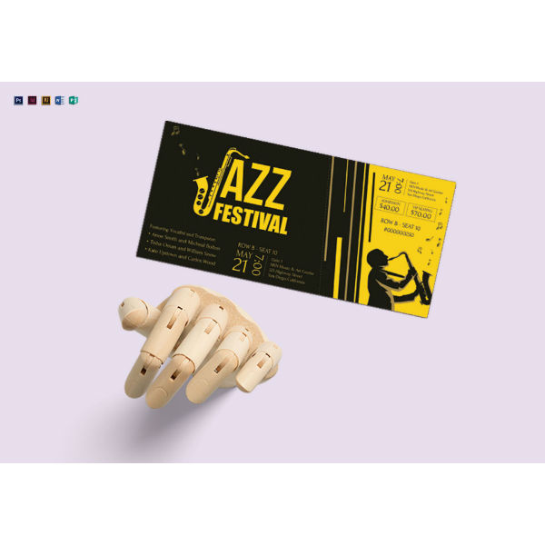 golden jazz festival ticket template