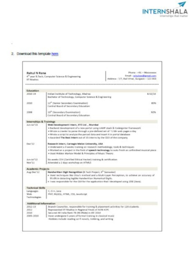 graduate first job resume template example