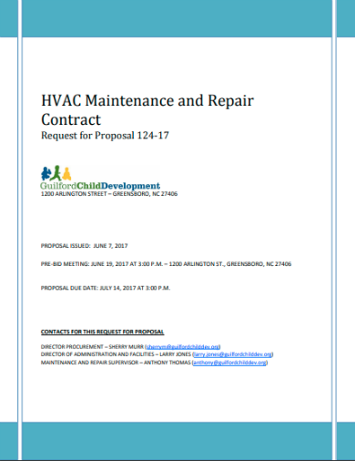 hvac maintenance and repair contract template