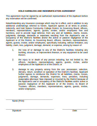 harmless-and-indemnification-agreement-template