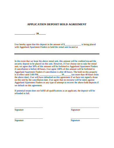 hold agreement example