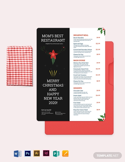 holiday menu template